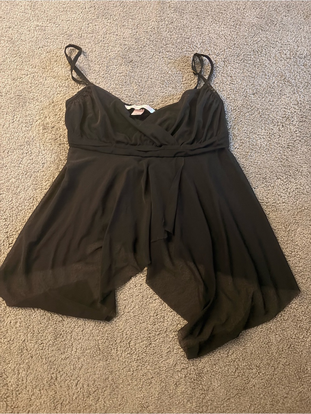 Victoria's Secret Black Chiffon Wrap Cami